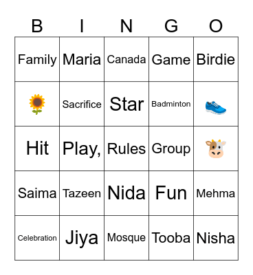EID SMASH CELEBRATION Bingo Card