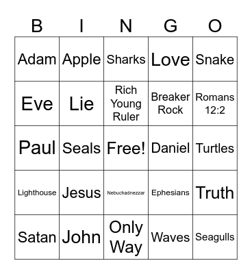 Kindergarten & 1st BINGO Card