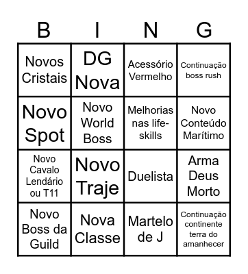 Shaw's Bingo! Bingo Card