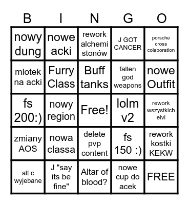 heidel ball Bingo Card