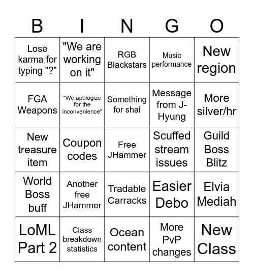 Heidel Ball 2024 Bingo Card