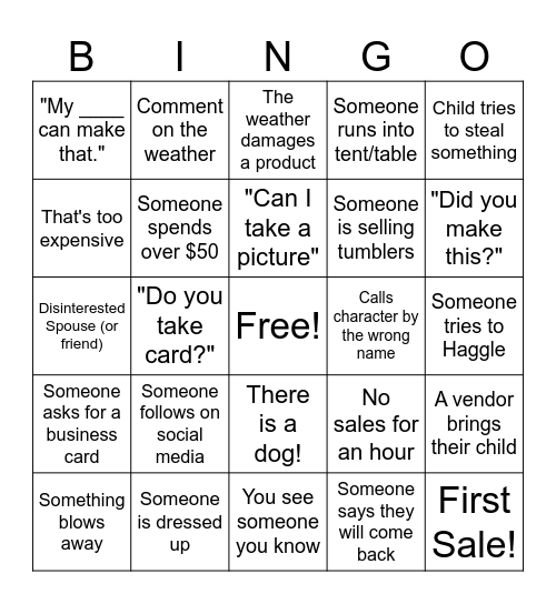 Market Bingo Card