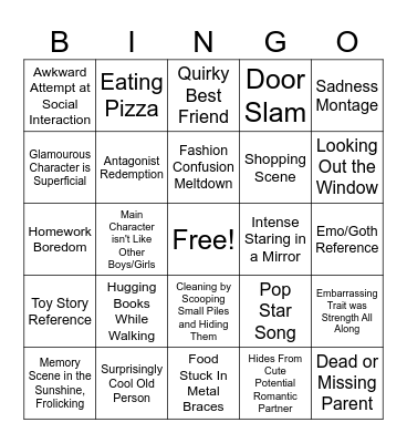 Kids Movie BINGO Card