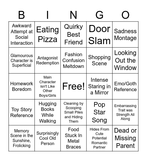 Kids Movie BINGO Card