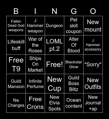 Heidel Ball 2024 Bingo Card