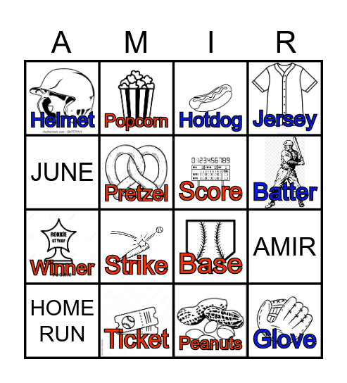 Rookie Of The Year Bingo Card