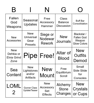 Heidel Bingo Card