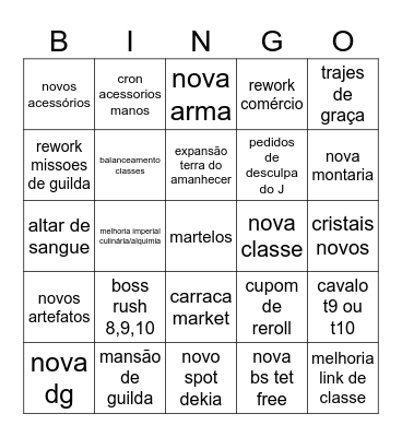 chute banquete 2024 Bingo Card