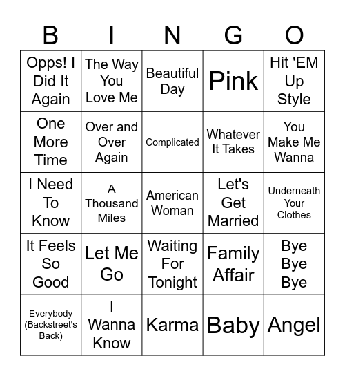 Mix CD Bingo Card