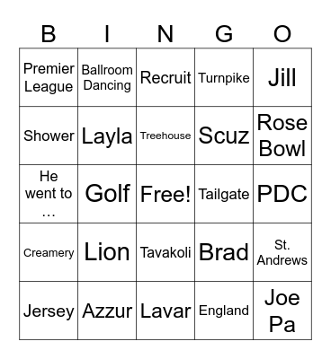 Kman Bingo Card