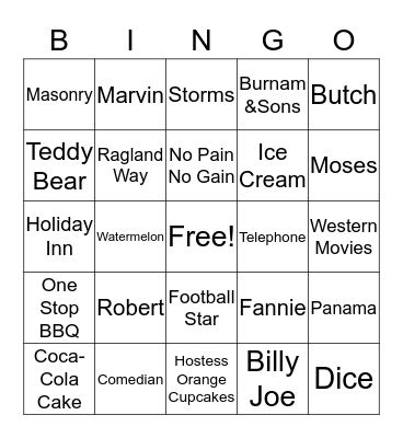 LOVING FAMILY Bingo Card