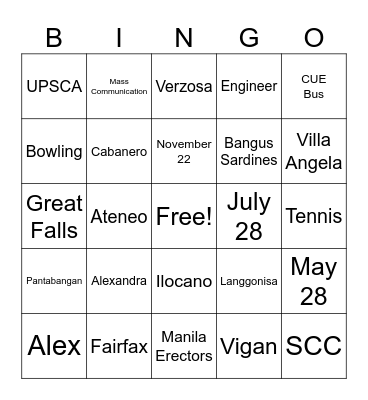 Alex-Caby 50th Wedding Anniversary Bingo Card