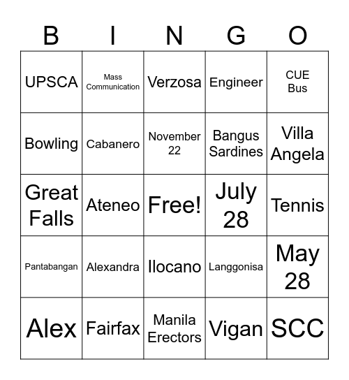 Alex-Caby 50th Wedding Anniversary Bingo Card