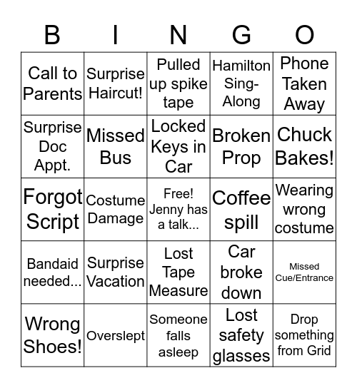 SYC Bingo Card