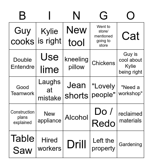 Make-Do-Grow Bingo Card