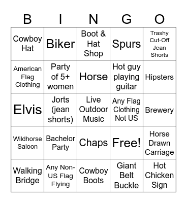 NASHVILLE BINGO Card