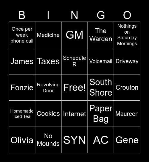 MOD part 2 Bingo Card