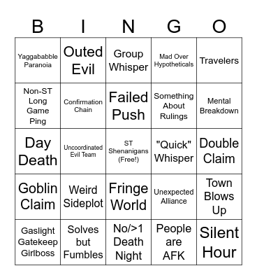 Long Game 1̩̮̿̔͘7̵̢ͫͦ̍ 16 Bingo Card