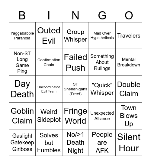 Long Game 1̩̮̿̔͘7̵̢ͫͦ̍ 16 Bingo Card