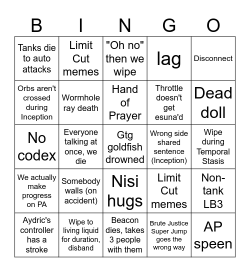 Updated TEA prog Bingo Card