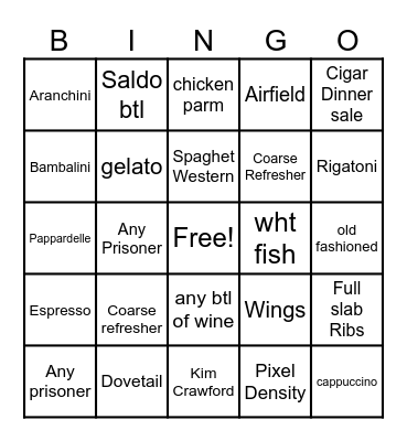 Server Bingo Card