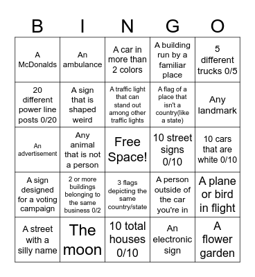 Bingo! Bingo Card