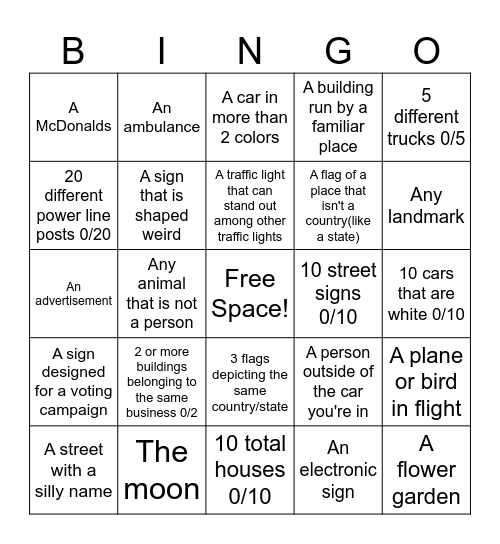 Bingo! Bingo Card