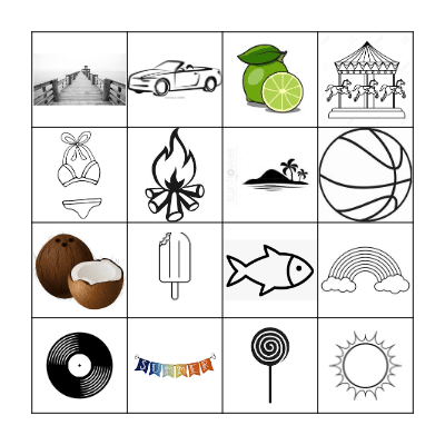 Summer Song Bingo Card