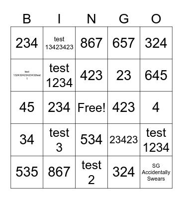 Vigithon Bingo Card Bingo Card