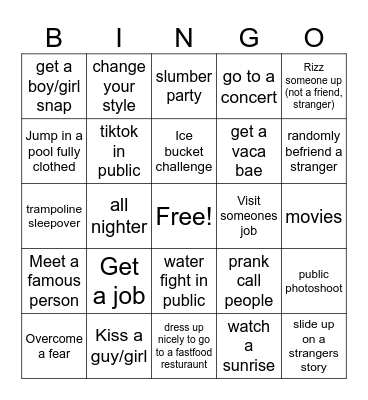 Summer ‘24 Bingo Card