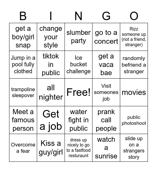 Summer ‘24 Bingo Card