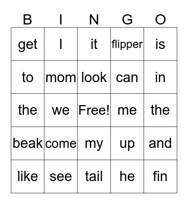 Sight Words for ESY Bingo Card