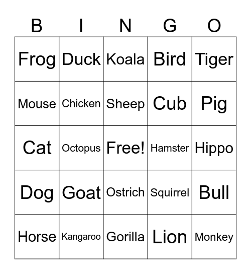 Villager Hunt Bingo Card