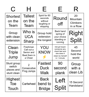 C H S CHEER Bingo Card