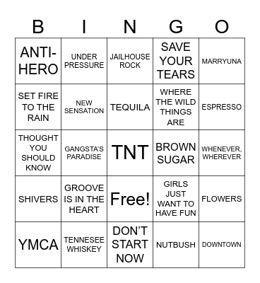 Test Bingo Card