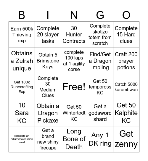 Matt Bingo Card