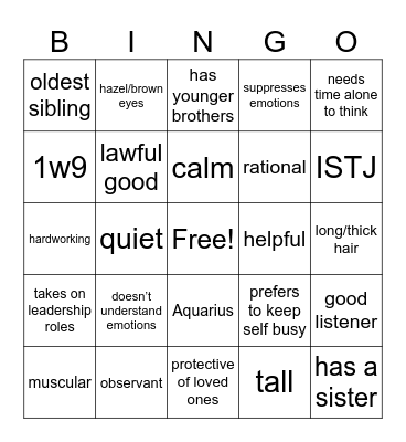 Stone Bingo Card
