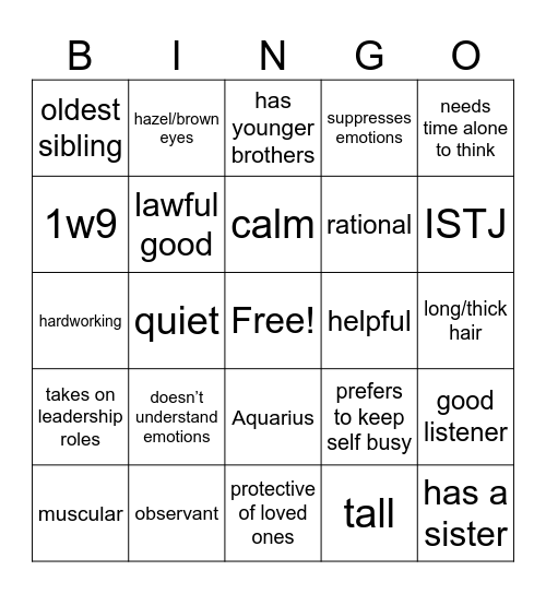 Stone Bingo Card