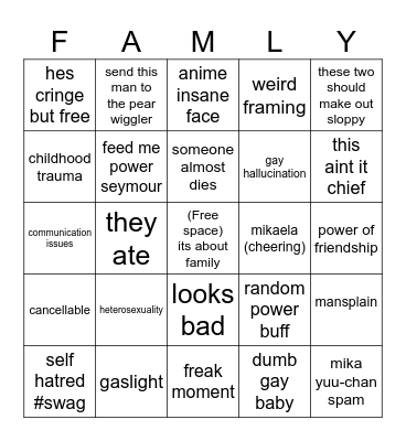 seraph of the end bingo Card