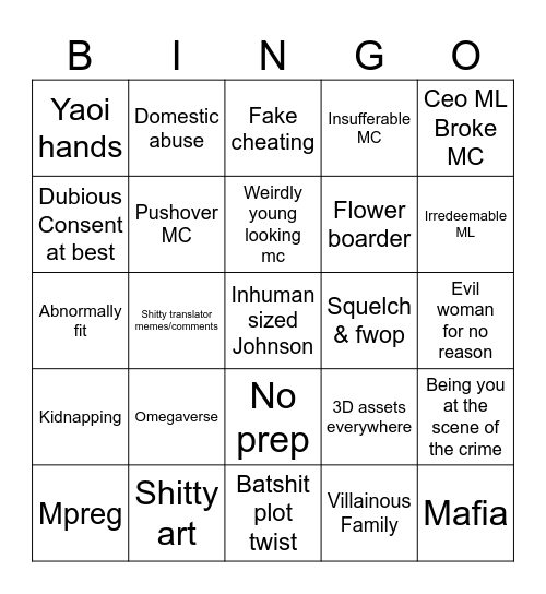 Mangago Bingo Card