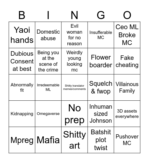 Mangago Bingo Card