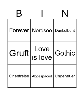 Becci Hohmann Bingo Card