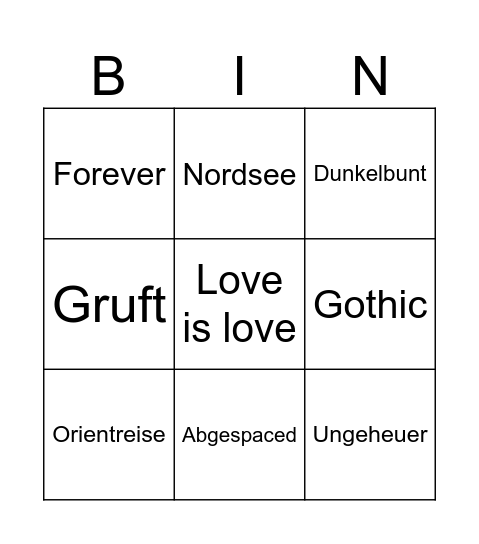 Becci Hohmann Bingo Card