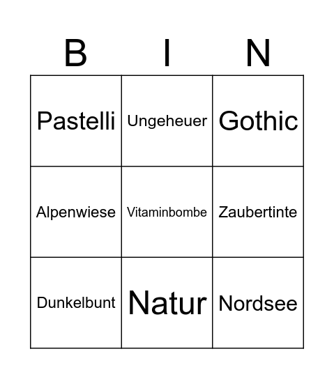 Tanja Mandelt Bingo Card
