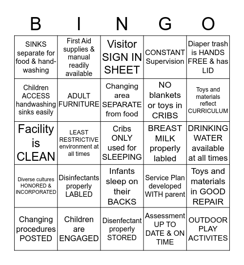 Council On Accreditation Bingo Card