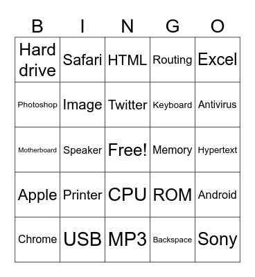 Tech Triva Bingo Card