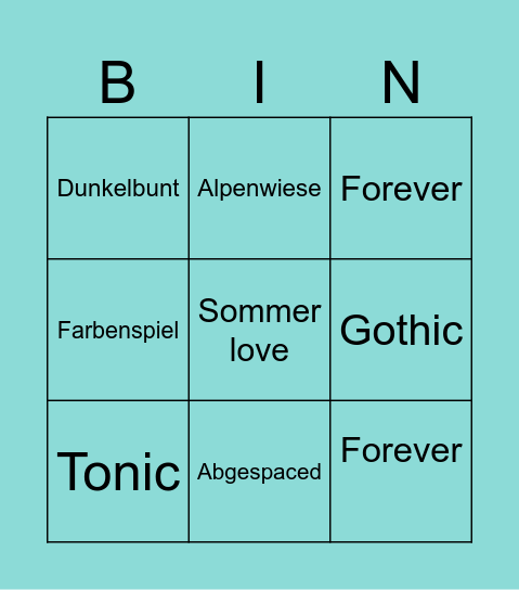 Ingrid Weck Bingo Card