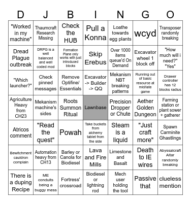 DJ2 BINGO Card