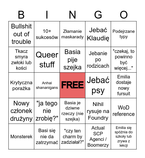 Exaltsekai Bingo Card
