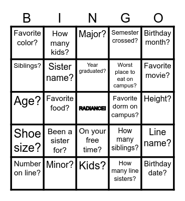 BETA BINGO Card